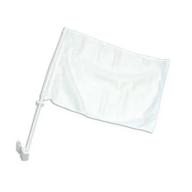 Polyester DIY white car flag Custom Blank Sublimation Car Flag For Car Windows