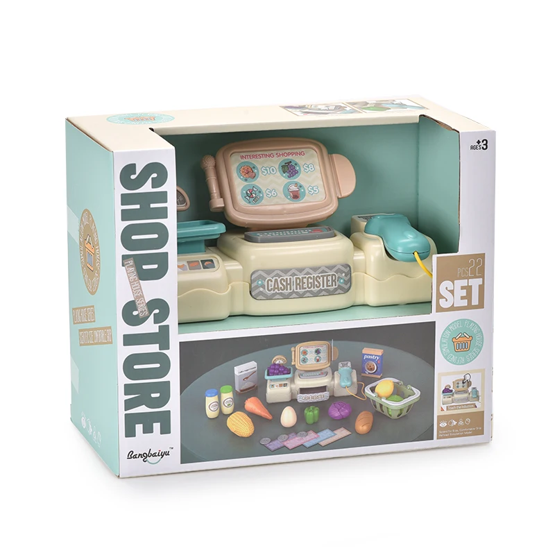 KSF Supermarket Cash Register With Function Children Toys Indoor Girls Popular Play House and Games for Kids Kitchen Toy