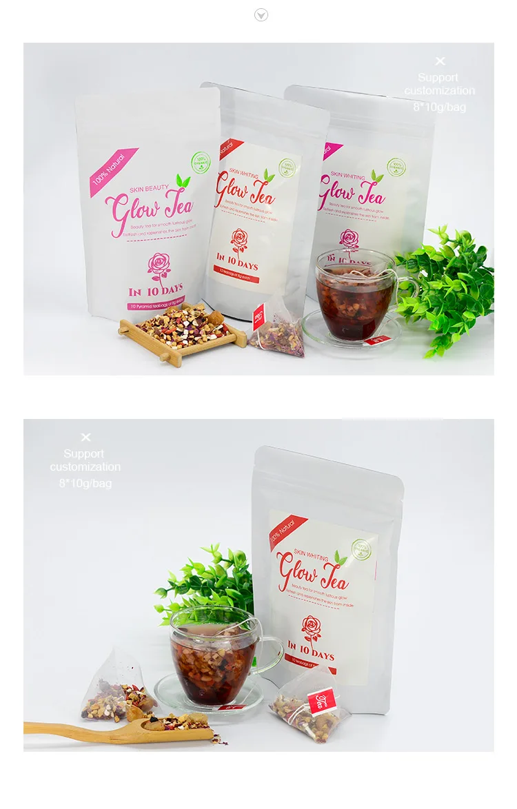 Private Label Skin Beauty Whitening Glow Tea Natural Herbal Anti Aging
