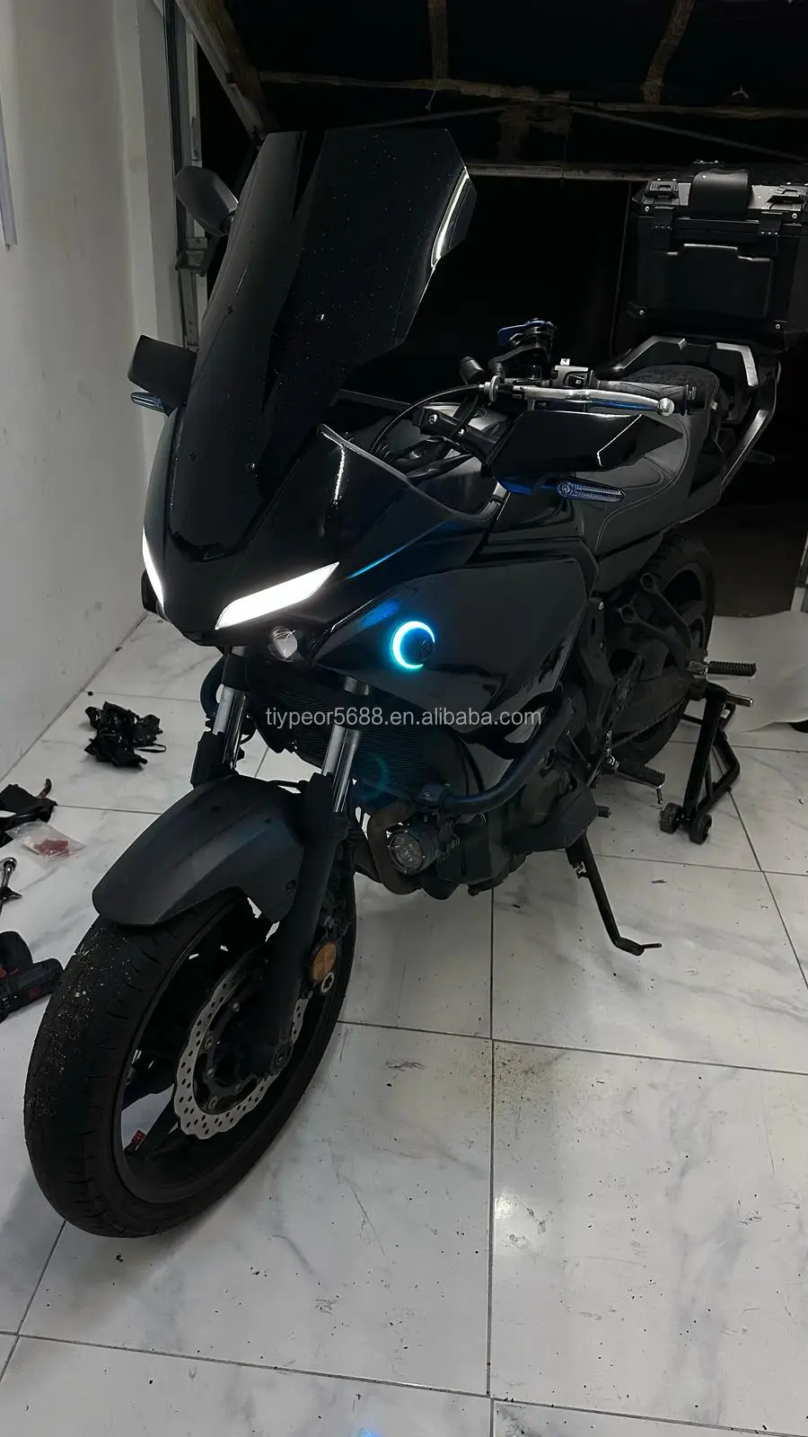 product tiypeor led angel eyes 50mm rgb bluetooth control light circle with cover ring light for bmw logo backlight logo led for yamaha-11