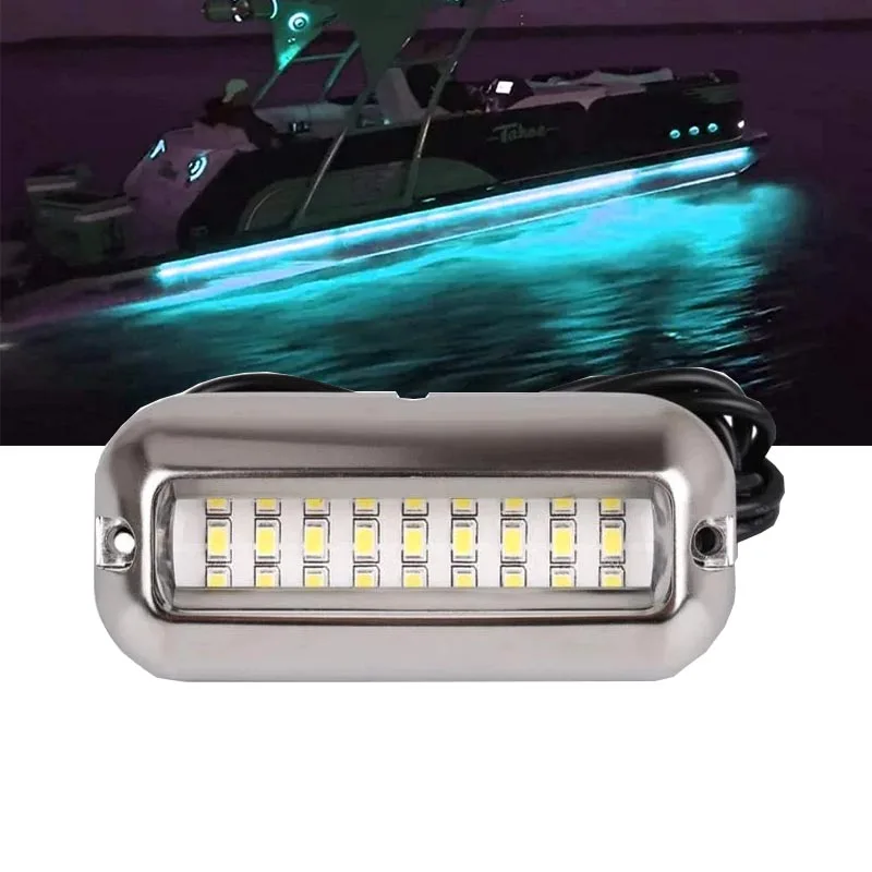 Marine Led Boat Underwater Pontoon Transom Light 42 Led Polished