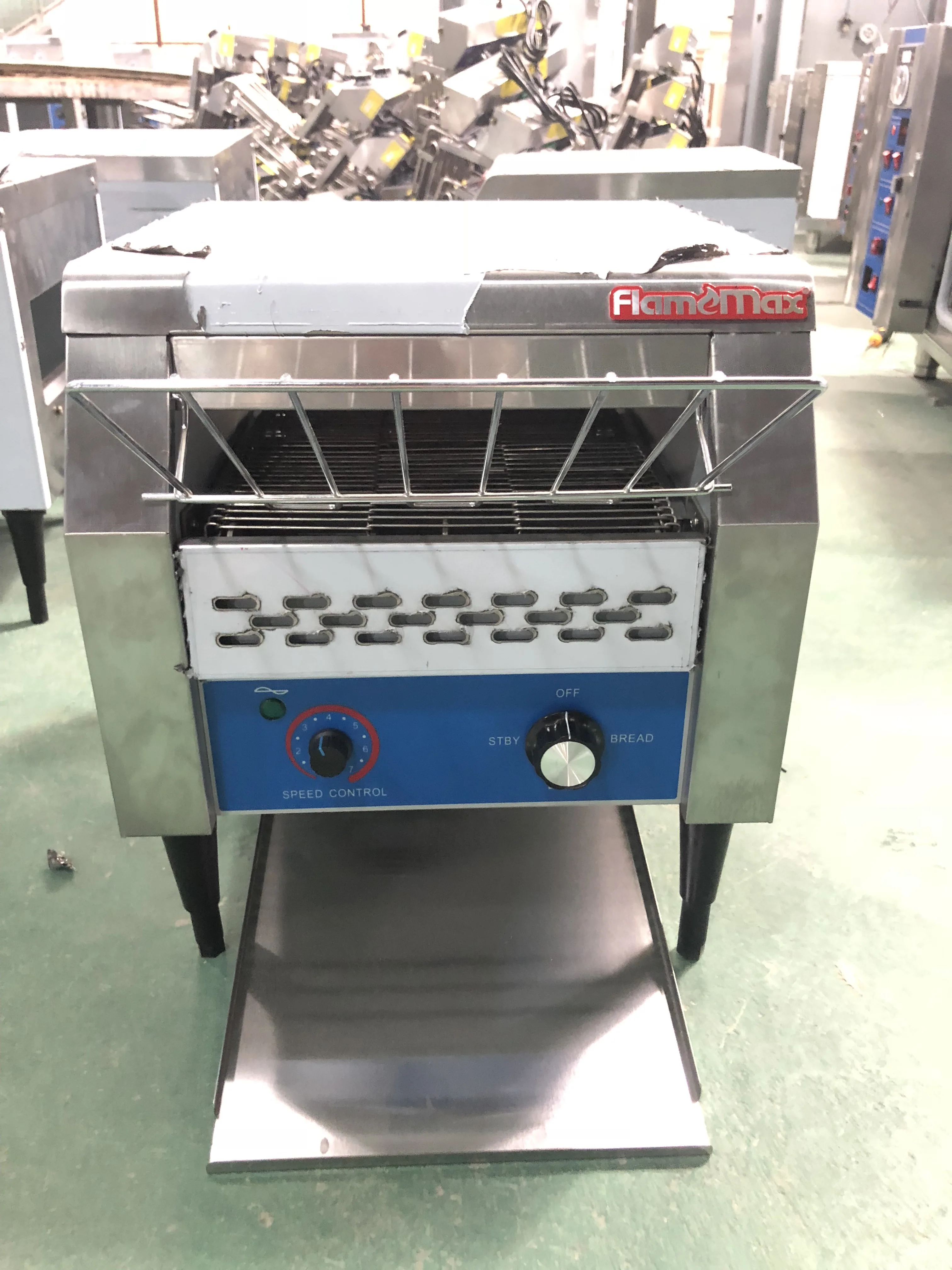 Het150 Stainless Steel Electric Conveyor Bread Toaster Bun Warmer Commercial Conveyor Toaster