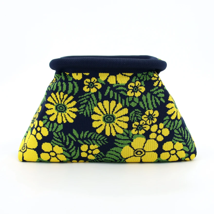 Daglig bruk Fargeblock Sårbart Stripesky Klypepose Hyggelig Garn Heklete Pose Heklet Hekle Pose til Smink og Kosmetikk for Kvinner