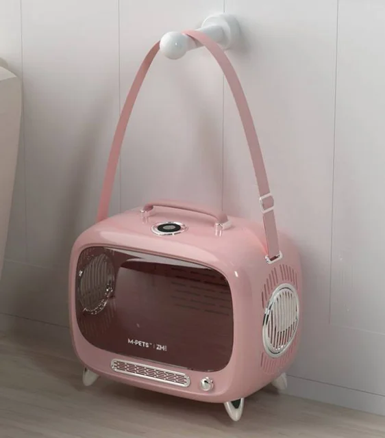 Large Capacity Creative Travel Bag Alarm Clock Cat Backpack Car Case for Carrying Cat Dog Suitcase Stylish Plastic Fashionable