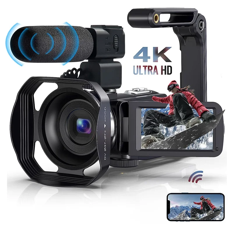 Two Way Audio and Video Camera Ordro 4K Camcorder 60Fps Vlog Camera 16K Dslr Camcorder Cinema Camera With Portable Case