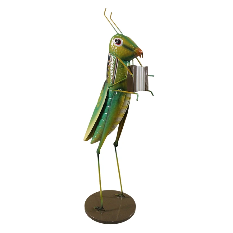  Grasshopper Metal Cute Locust Statues for Outdoor Patio Lawn