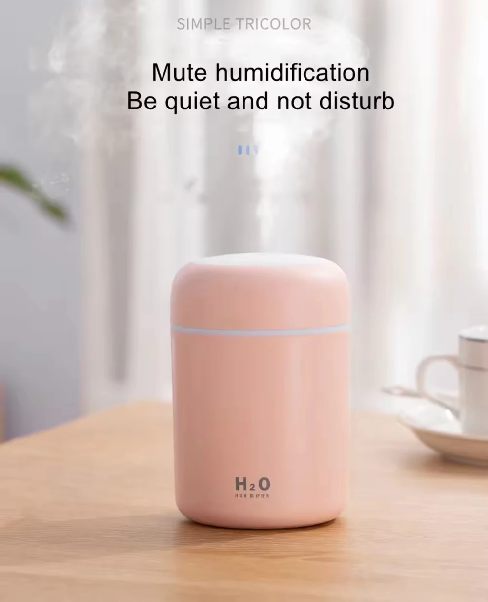 Portable Mini LED Air Purifier Smart Cool Mist H2O Humidifier Cute USB Diffuser for Home Car Outdoor Use Battery Plastic