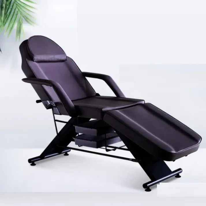 3-Section Multi Purpose Massage Bed Spa Salon Facial Tattoo Chair Bed Pink Tattoo Beauty Salon Bed Barbershop Chair