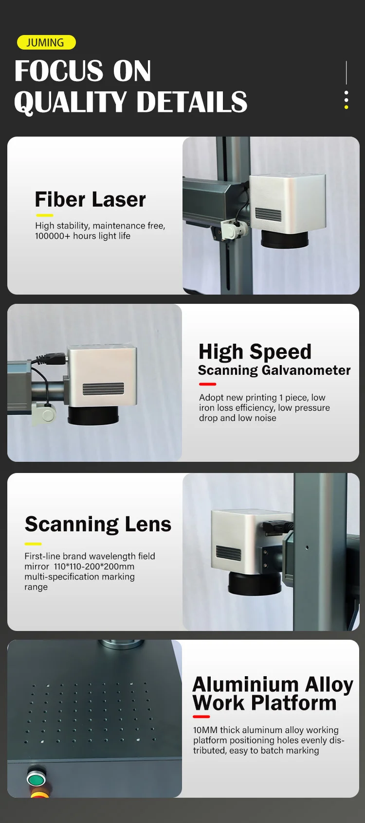 30W Fiber Laser Marking Machine Engraving Machine Laser for Metal and Nonmetal, Hard PVC, Keyboard, Cellphone Fiber Laser Marker supplier