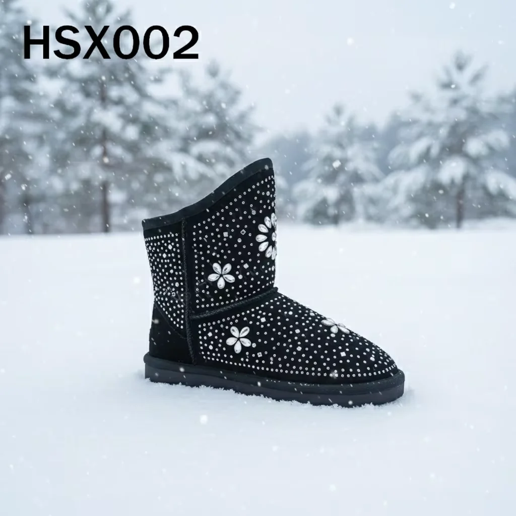 LXG,Ice and Snow Festival Super Slip-proof TPR Outsole Lady Snow Boots Sparkling Diamond Design Women Winter Boots HSX002