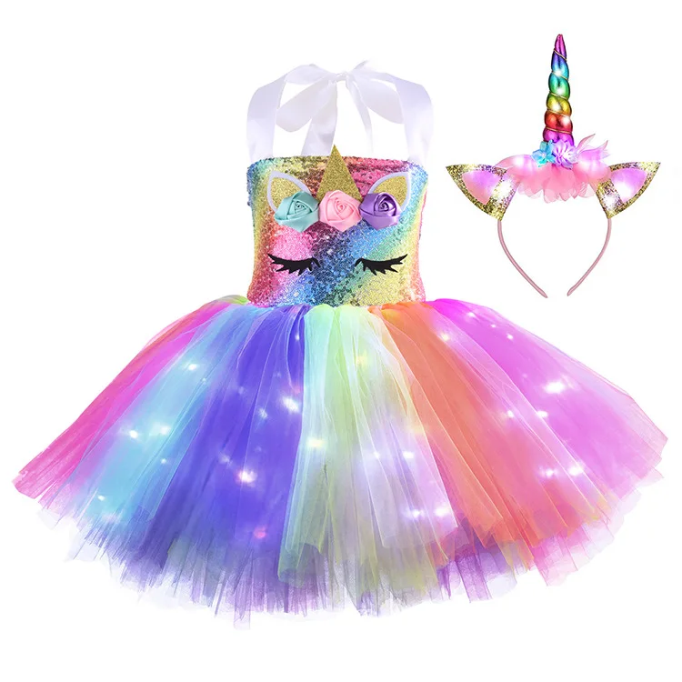 princess unicorn dress Girls Clothes New Summer Princess Dresses Flying Sleeve Kids Dress Unicorn Party Baby Dresses for Children Clothing 1-6Y