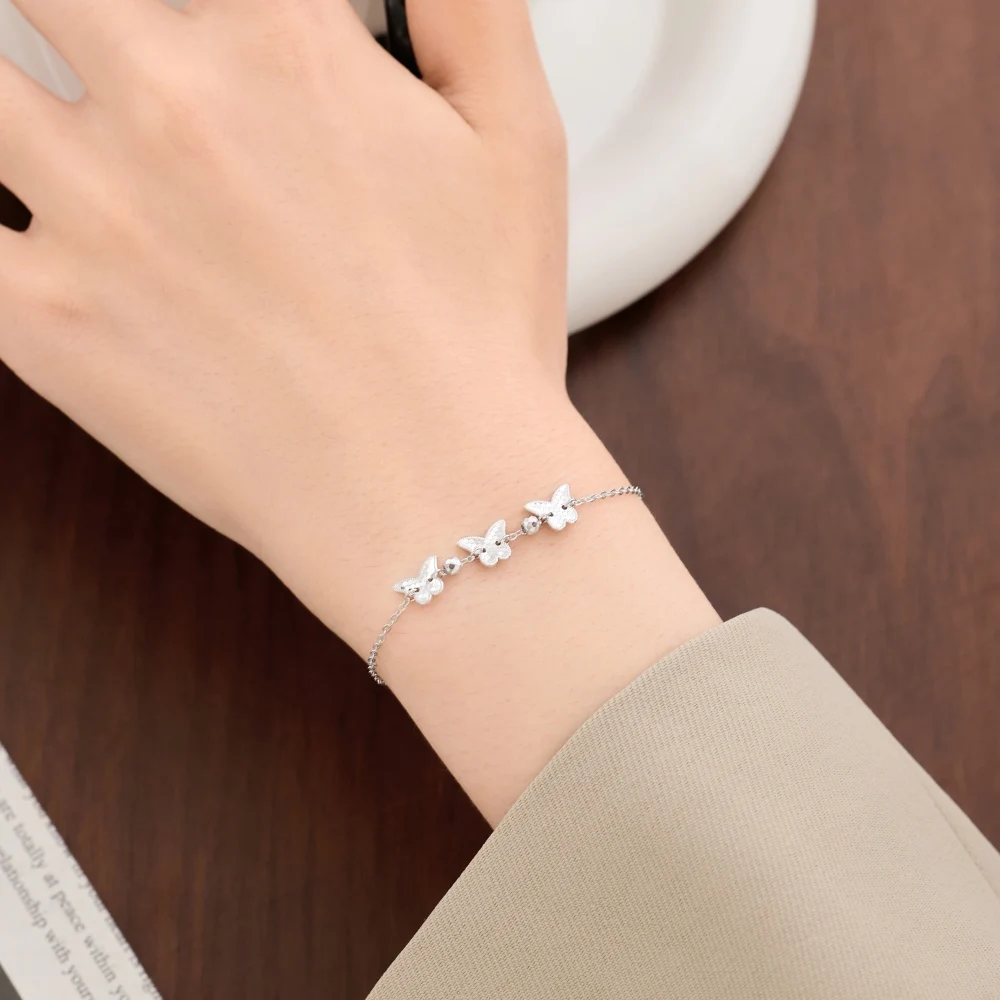 KAKODIY Charm Fashion Jewelry 925 Sterling Silver Chain Buckle Flying Butterfly Pendant Bracelet & Bracelet Women Birthday Gift detail 2