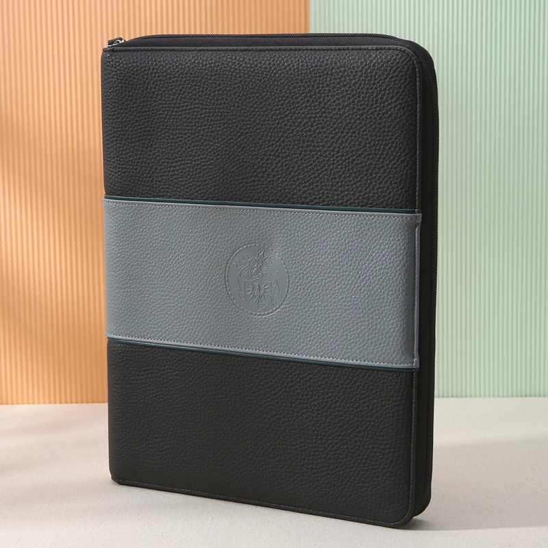 
Новый стиль офисные принадлежности legal размер пользовательские pu молния кожаный портфель документов 