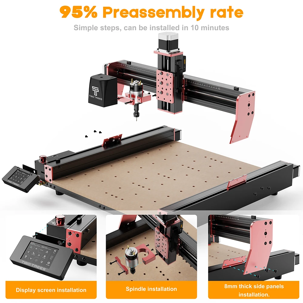 TWOTREES Ttc450pro OEM 8mm Gantry Side Plates - 3 Axis CNC Router