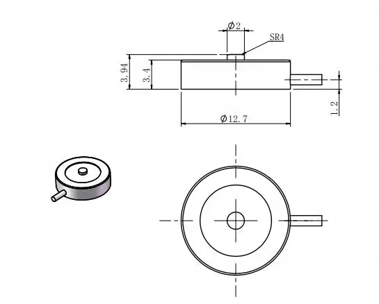 Low Profile Force Transducer Mini Load Button Compression Load Cell ...