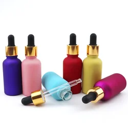1 oz 2oz 4oz color glass dropper bottles for oil in stock tincture oil packing bottle with gold and silver lid