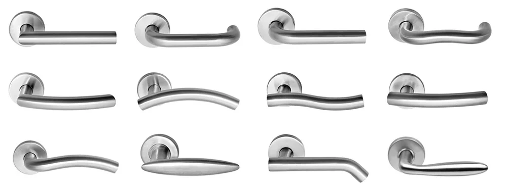 High Modern European Style Stainless Steel 304 Bedroom Door Lever Handle Satin Black Gold Interior Lock Wooden Door Building 14