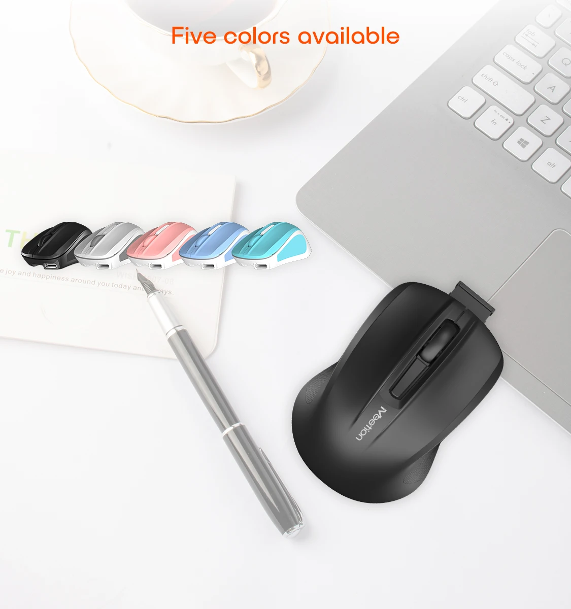 Meetion MiniGo Silent Wireless White Mouse