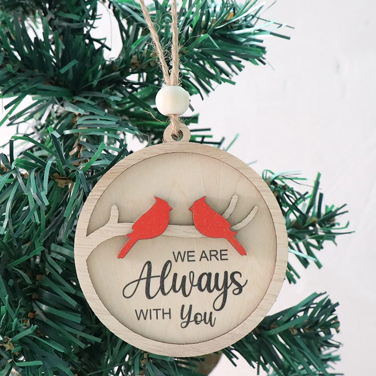 CHA241CH1390 Customized We Am Always With You | Cardinal Memorial Christmas Tree Ornament Bauble W/strings beads 3inches Wide manufacture