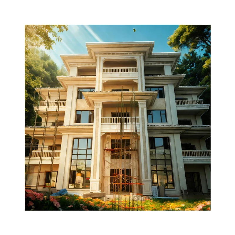 Modern Luxury Cornice for Villa Exterior Wall Facade Customized Travertine Window Sills Cover Polished Limestone Cladding Hotels