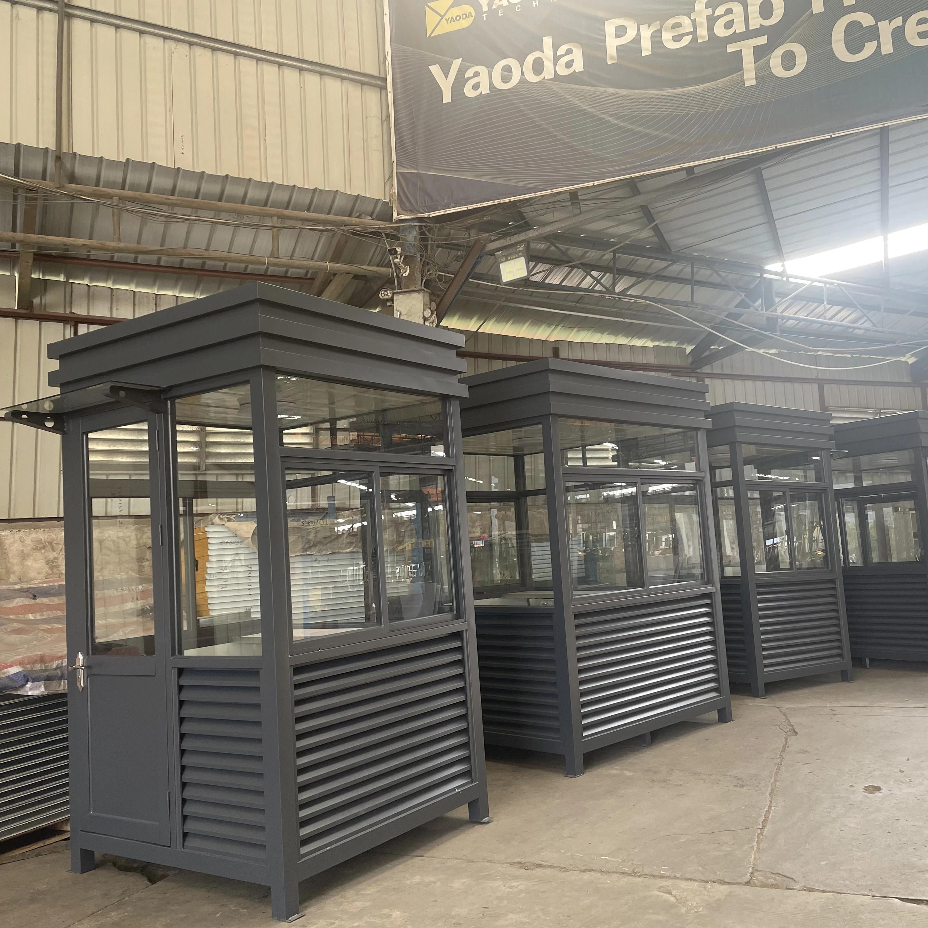 Prefabricated Security Guard House/Booth Kiosk/Store Sandwich Panel House Prefabricated Sentry Box Prefab Station
