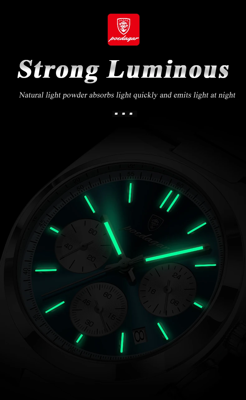 POEDAGAR 970 Luxury Quartz Man's Watch description image 4