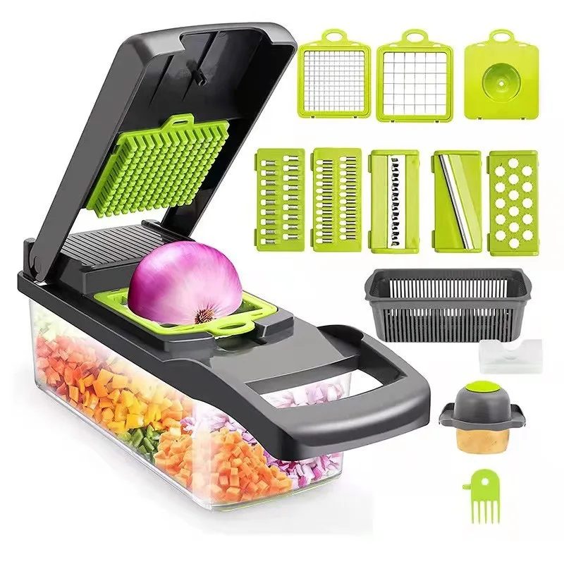 Kitchen Tools Multi-Functional Fruit Cutter Slicer 16 in 1 Onion Garlic Manual Food Processor Vegetable Choppers