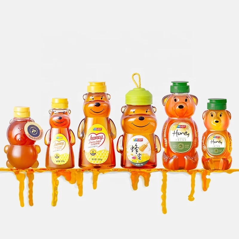 Barattoli per bottiglie di miele con orso in plastica da 2 pezzi, bottiglia vuota per miele con coperchio ribaltabile per conservare e erogare condimenti (8 Oz)  15