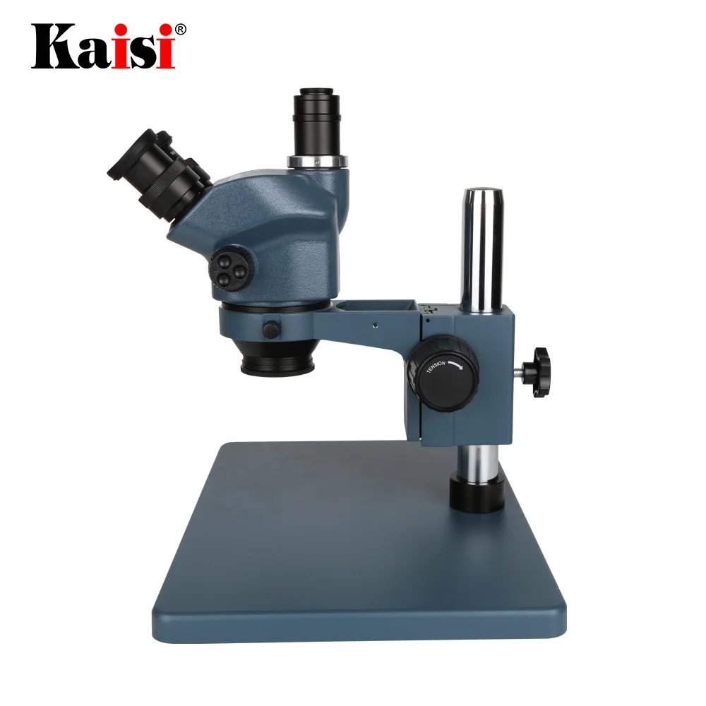 Blue Kaisi 37050AD Mobile Phone Repair Trinocular Stereo Microscope With Big Base