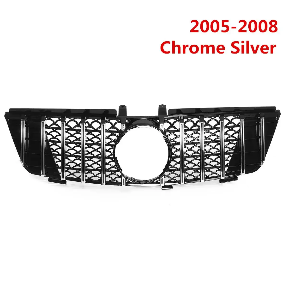 Gloss Black GT Grille For Mercedes M-Class W164 ML320 ML350 ML550 2009-2012