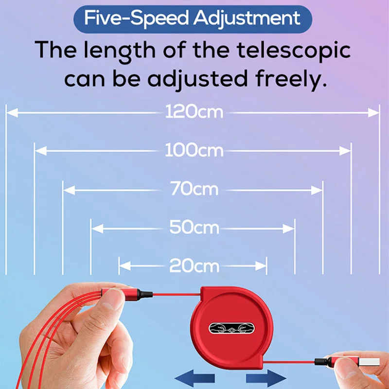 Retractable 3 In1 Usb Cable Fast Charging Micro Type c Multi Charger Cable