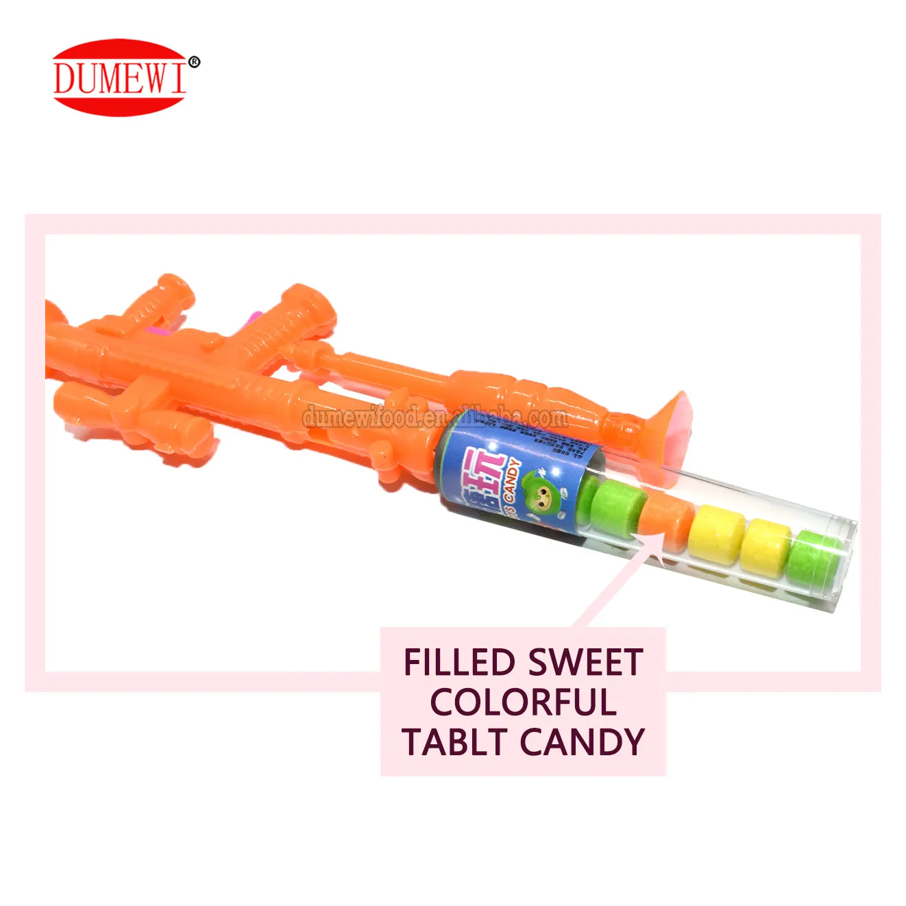 Забавный пластиковый игрушечный пистолет для стрельбы конфеты детей