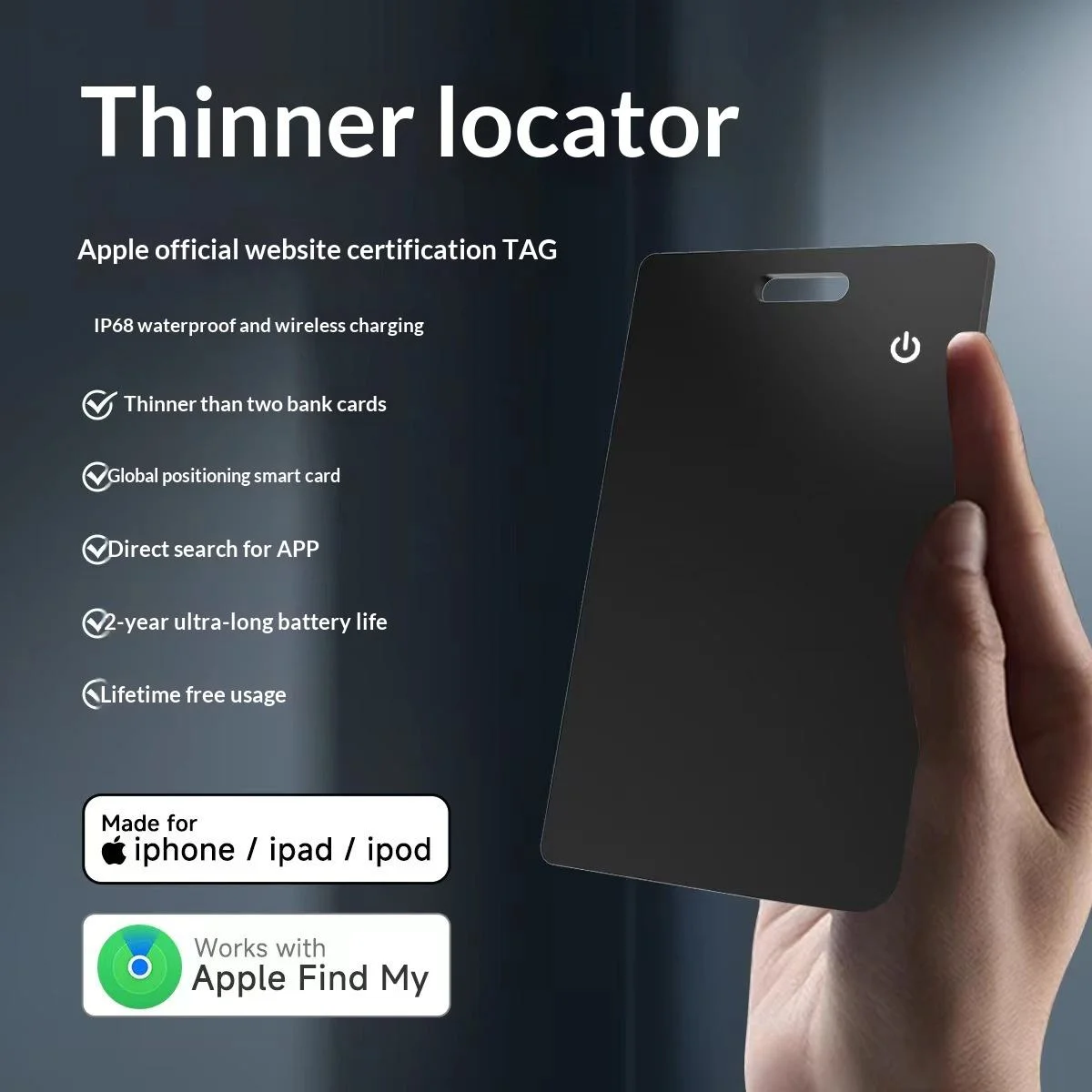 Smart GPS Navigation Tracker Key Finder Waterproof Positioning Real Time Tracking IOS Compatible Remote Control Locator Card