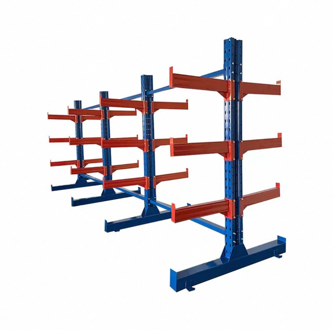 Heavy Duty Custom-Made Cantilever Rack with Thickened Metal Aluminum Tube Arms Single/Double Sided for Industrial Use