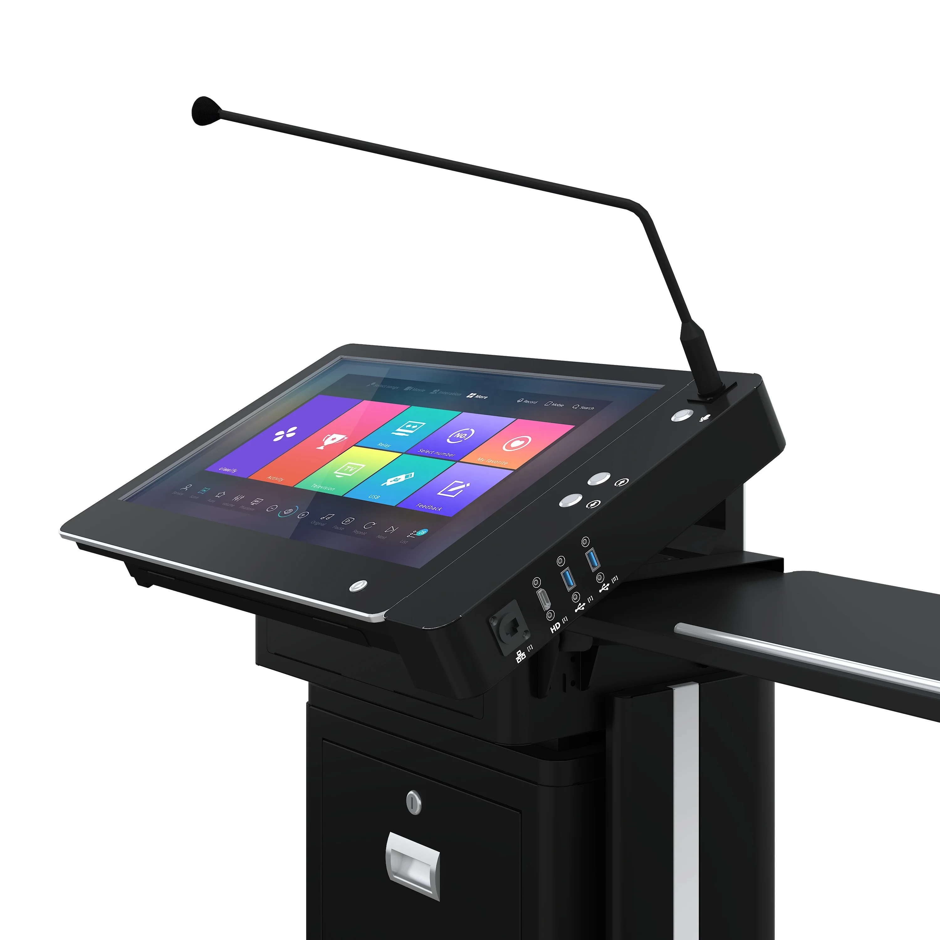 Smart Digital Podium Lectern for Speech Conferences LED Signage Auditorium Equipment for Lecture Halls