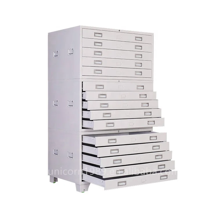 Map Drawings Flat File Cabinet Used for Art School Hotel Architectural