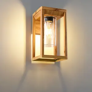 Vertak IP44 Outdoor Wall Lamps Square-shaped Waterproof Replaceable LED Light Bulb E27 Power Garden Lighting Wall Mounted