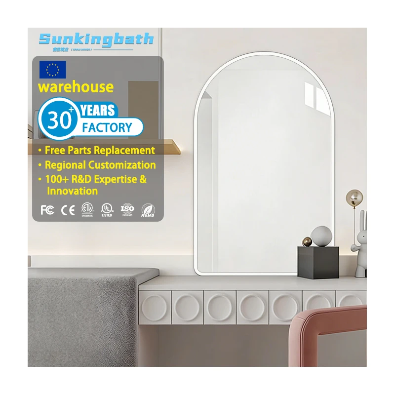 Durable Arch Aluminum Frame Mirror Wall Mounted Mirror Decorative Mirror for Apartment Mirror for Entryway