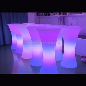Glowing Bar Luminous Nightclub Plastic Mobile Home Party Furniture LED Lounge Outdoor Table