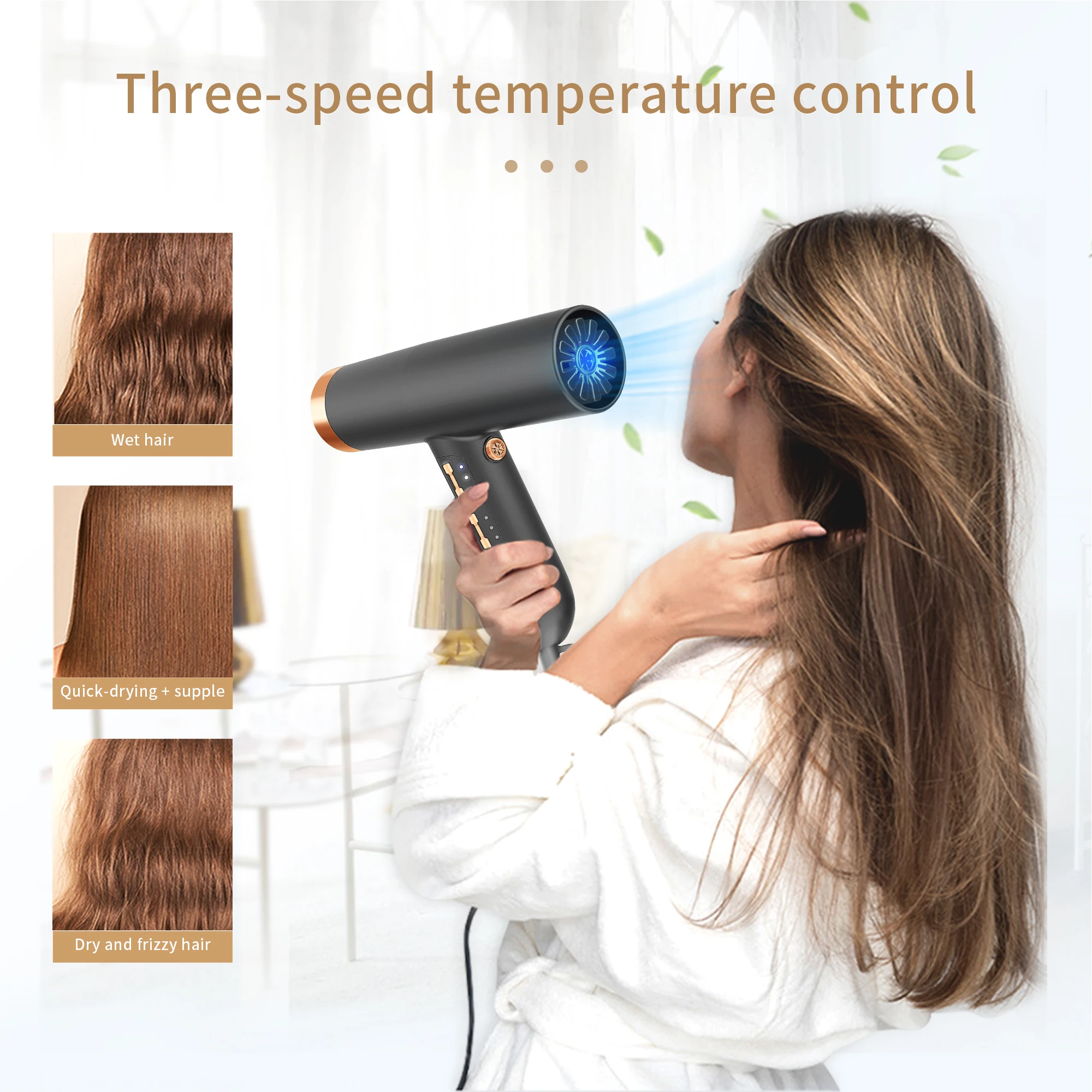 Mini secador de pelo de viaje, máquina de salón profesional ligera