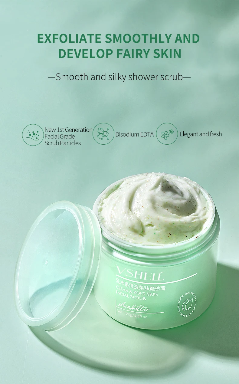 Shea Butter Clarifying Softening Facial Scrub Face Exfoliating Cuticle