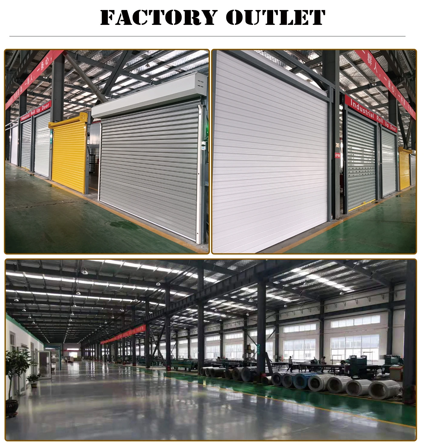 Modern white steel windproof anti-theft warehouse door Rolling shutter door supplier