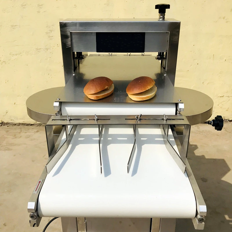 Automatic Bread Full Cutting Machine Burger Slicer Hot Dog Bun Half Cutter