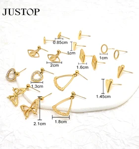 Butterfly Design Stud Stainless Steel Minimal Chunky Hollow Earring 18k Gold Pvd Coating Heart Earrings for Women