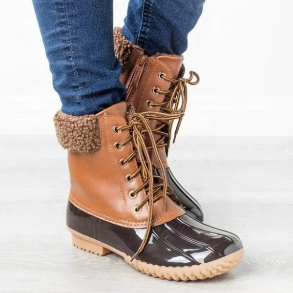 Jolly JWRB-16 Fashion Lace Up Warm Women Duck Boots