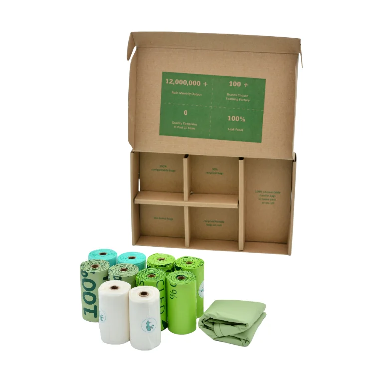 Biodegradable Eco Friendly Custom Private Label Portable 4 8 Rolls Compost Compostable Pla Pet Dog Poop Waste Bag for Training