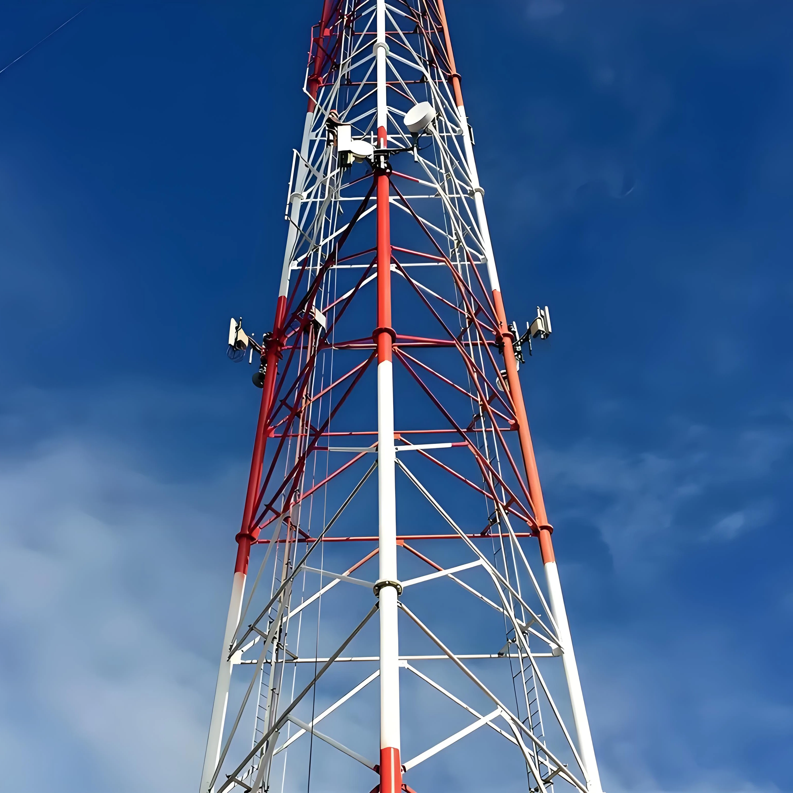 Three-Legged Galvanized Steel Monopole TV Signal Communication Tower Antenna Tower for Broadcasting Stations