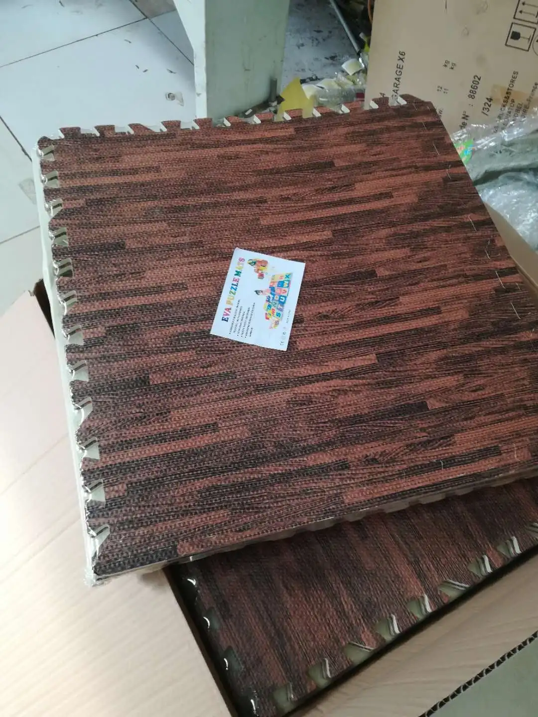 Mats Wood Grain Interlocking Foam Anti Fatigue Flooring Gym Exercise