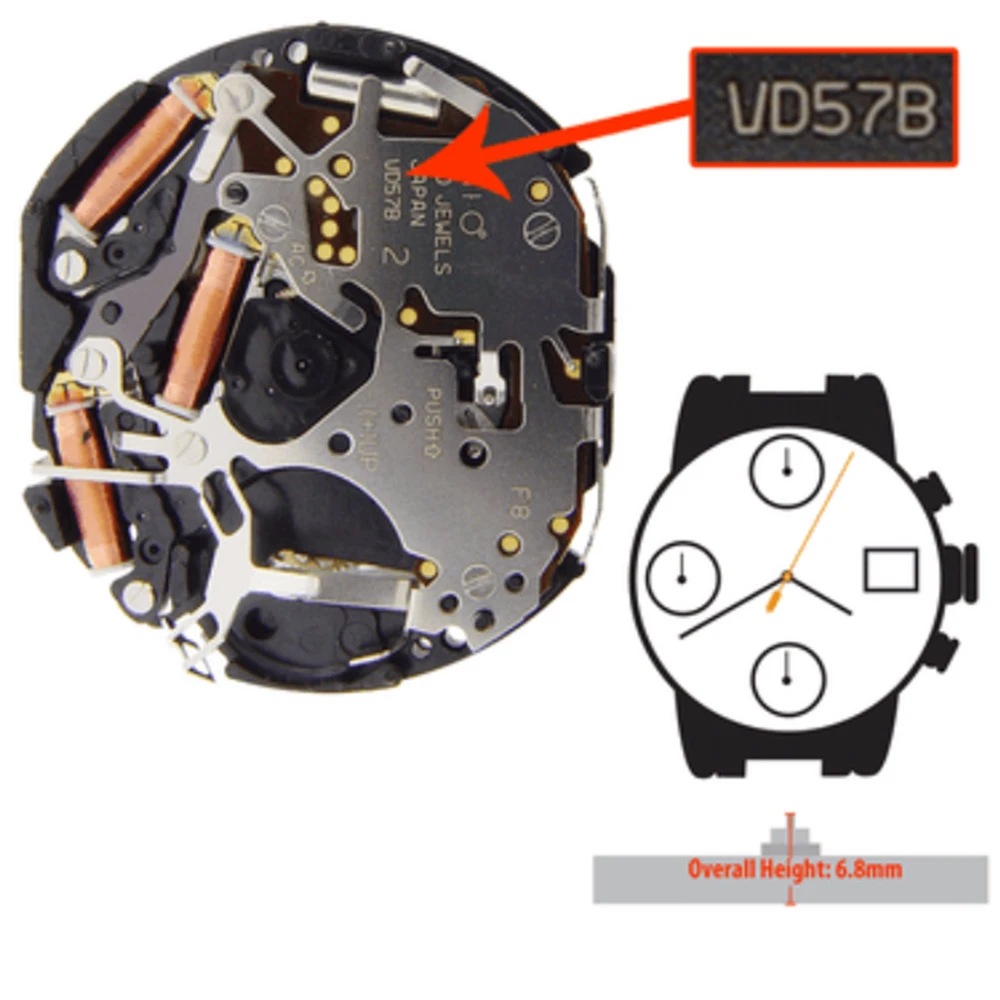 VD57 VD57B VD57C Quartz Watch Movements Reliable Precision