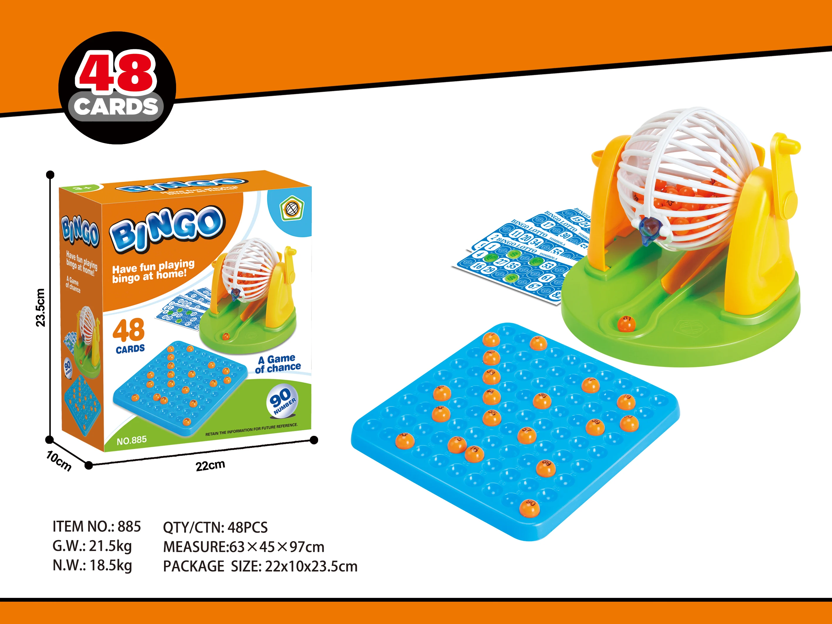 Классический пластиковый ручной Бинго-лотерейный автомат, игрушка с 48 картами, игровой набор для вечеринки, азартные игры